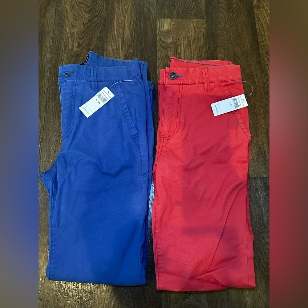 Bundle‎ 2 pairs of Red & Blue Gap Factory Chino Pants Boys Sz 14 Equestrian